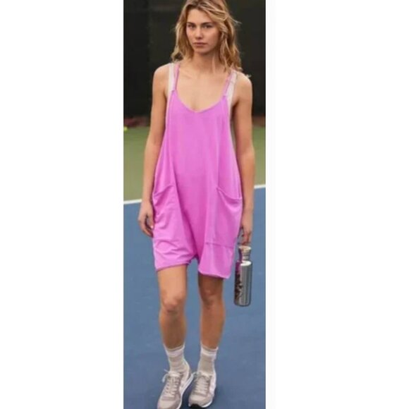 Free People Hot Shot Romper Magenta Pink - Large - Factory Sealed - Picture 9 of 11